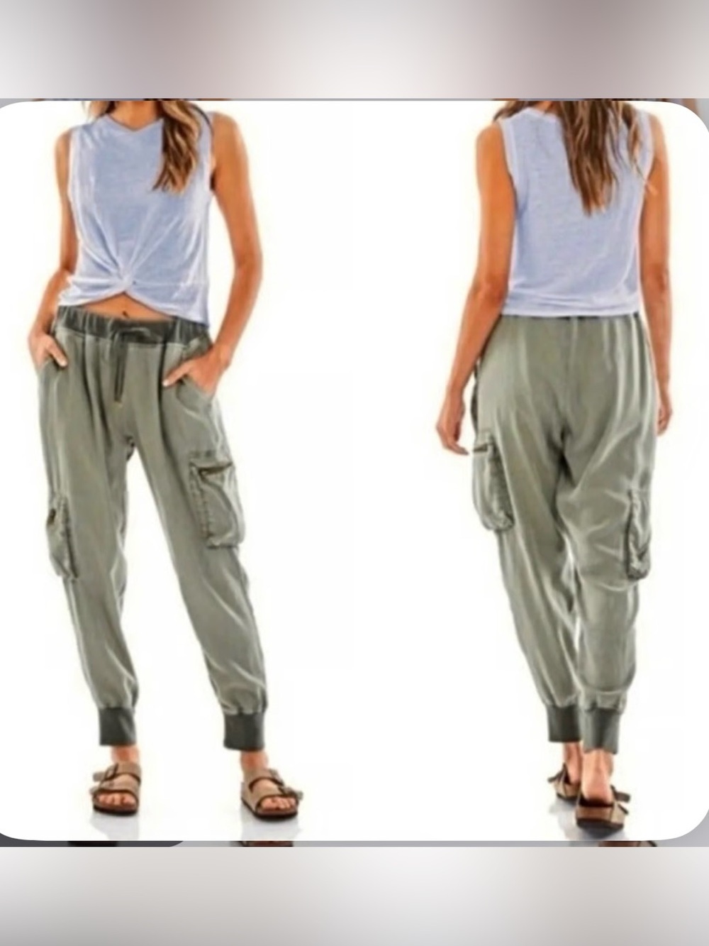 YFB Jupiter Zip Cargo Jogger Pants Olive Green Size Small